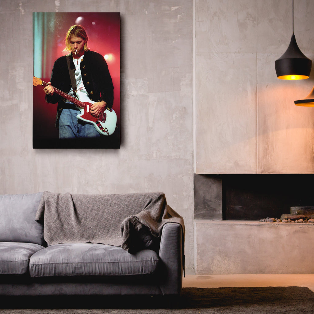 Kurt Cobain Canvas – Nirvana Rock Legend Wall Art CanvasBlackArt