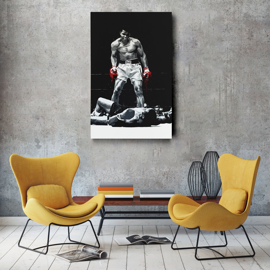 Muhammad Ali Canvas – Boxing Illustration Wall Art Decor CanvasBlackArt