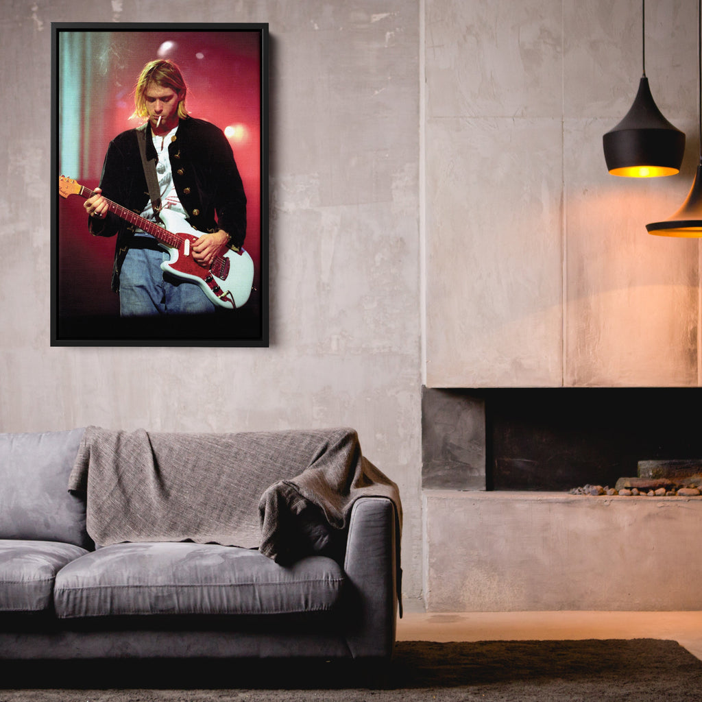 Kurt Cobain Canvas – Nirvana Rock Legend Wall Art CanvasBlackArt