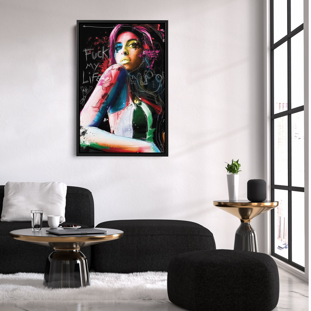 Amy Winehouse Canvas – Pop Music Wall Art for Home Decor CanvasBlackArt