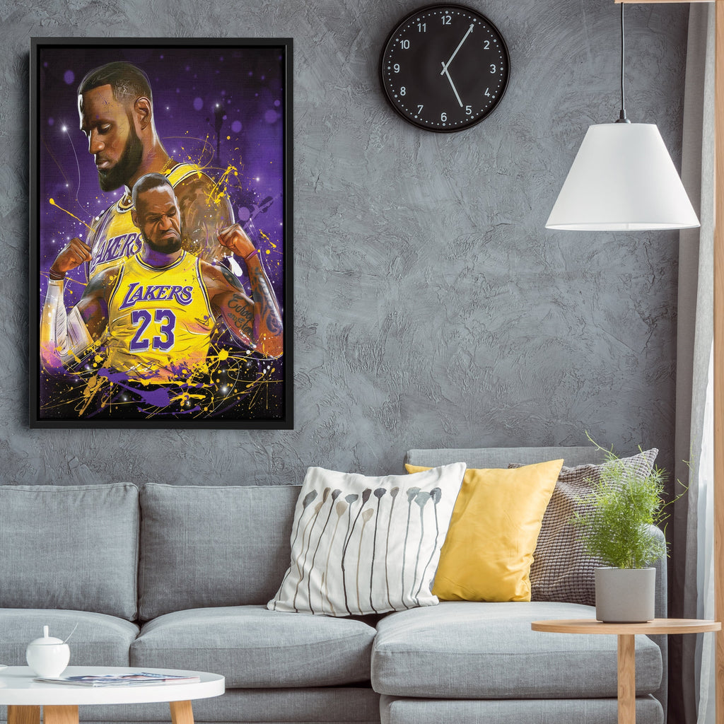 LeBron James Lakers Canvas – NBA Wall Art for Man Cave CanvasBlackArt