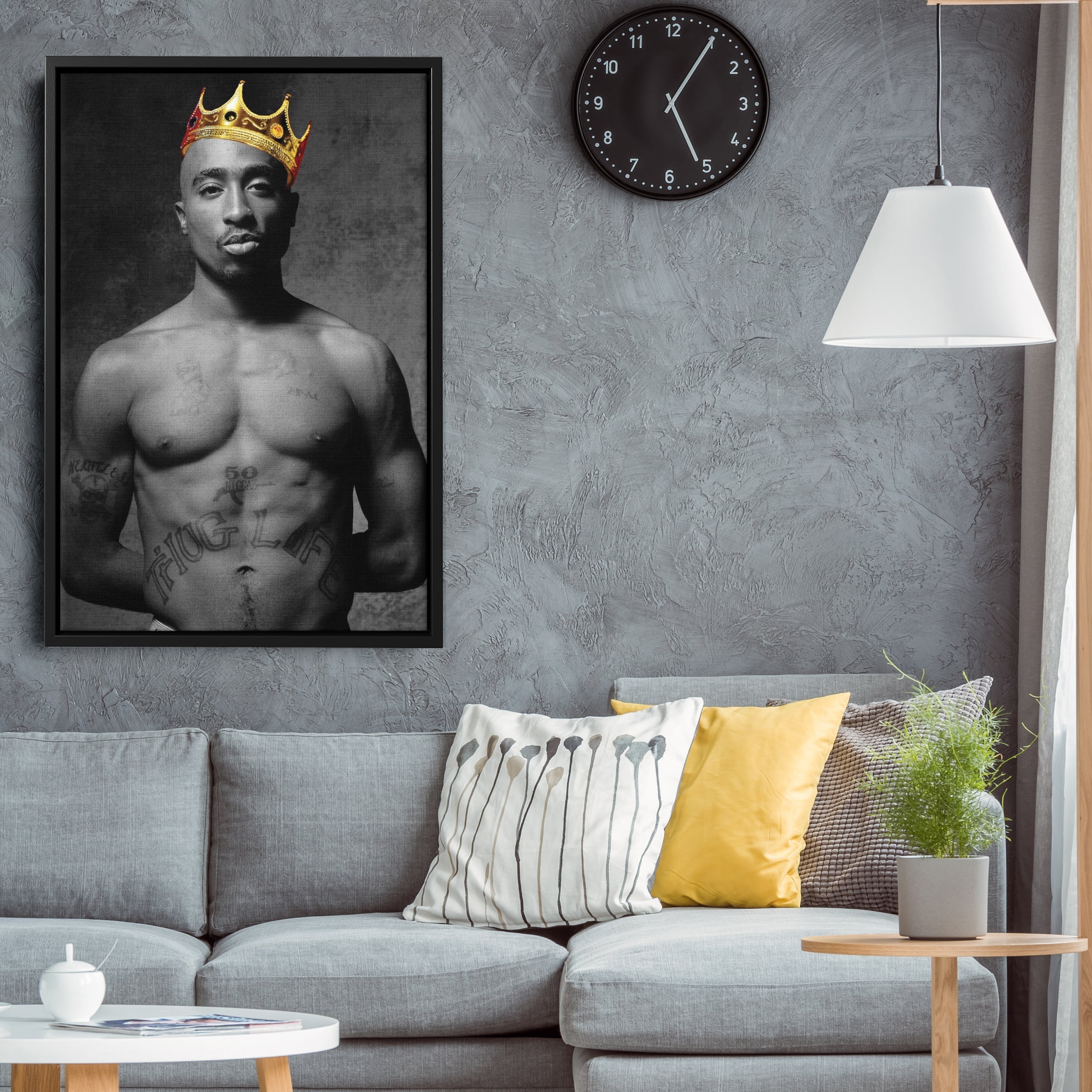 Tupac Illustration Canvas – Rap Legend Wall Art Decor CanvasBlackArt