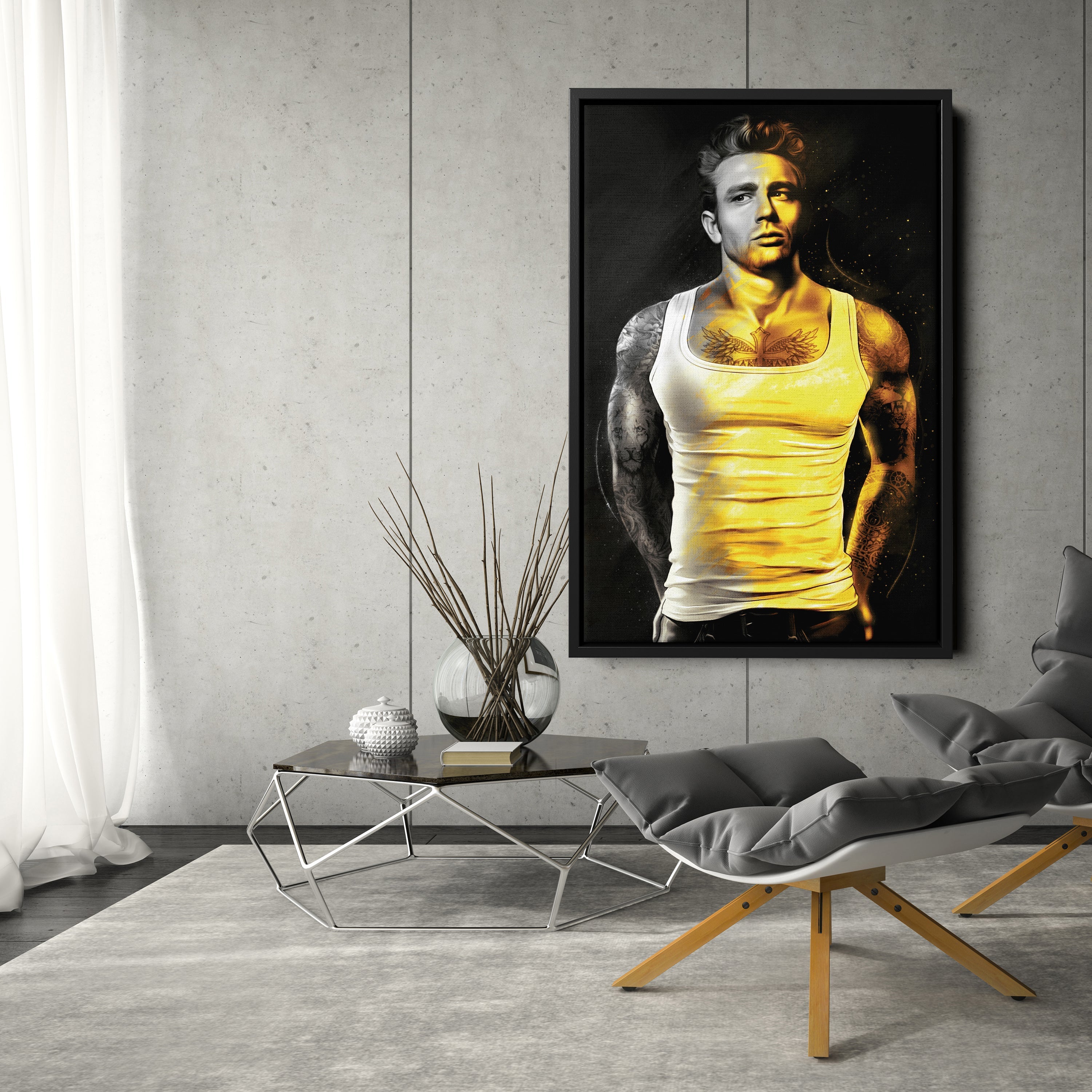 James Dean Tattoo Canvas – Classic Movie Wall Art CanvasBlackArt