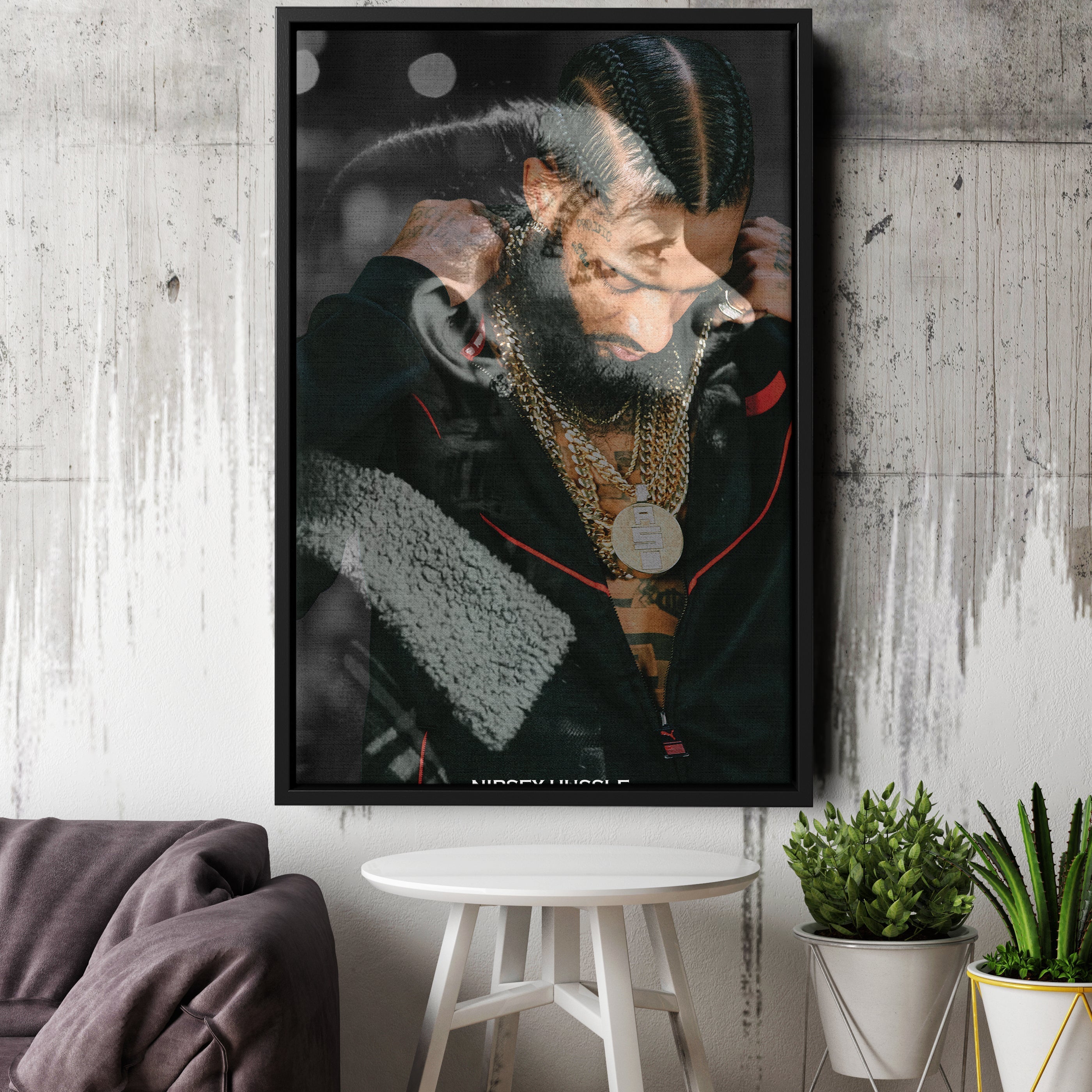 Nipsey Hussle Canvas – Rap Legend Wall Art for Studio Decor CanvasBlackArt