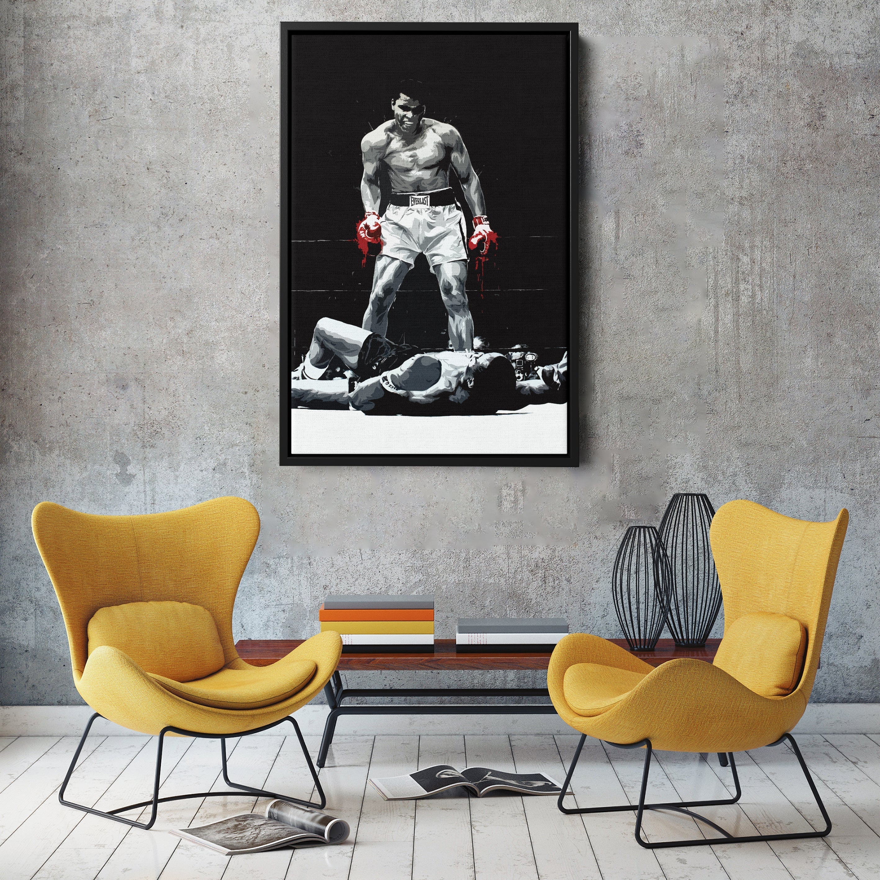 Muhammad Ali Canvas – Boxing Illustration Wall Art Decor CanvasBlackArt