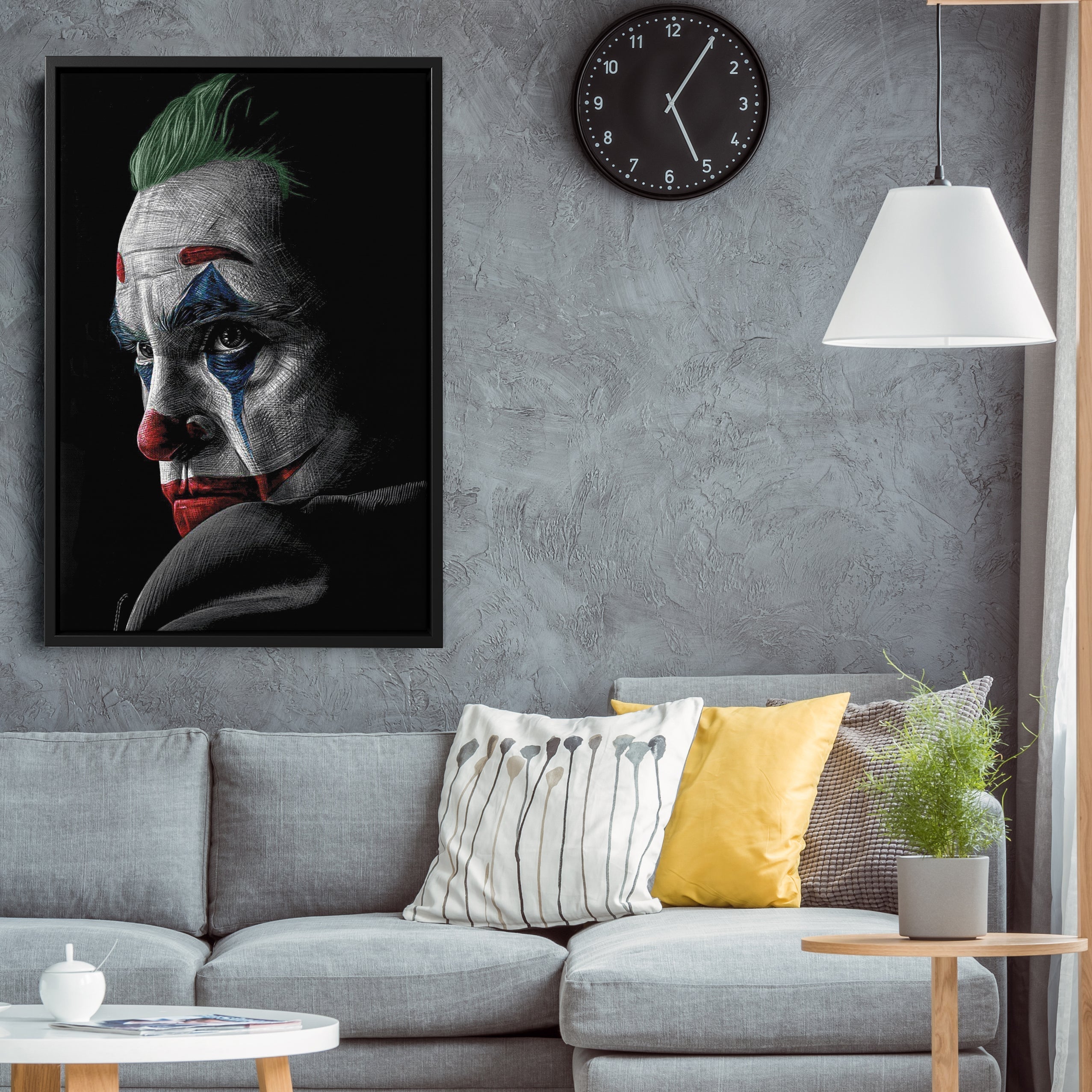 Joker Canvas – Movie Villain Wall Art for Kids or Home Decor CanvasBlackArt