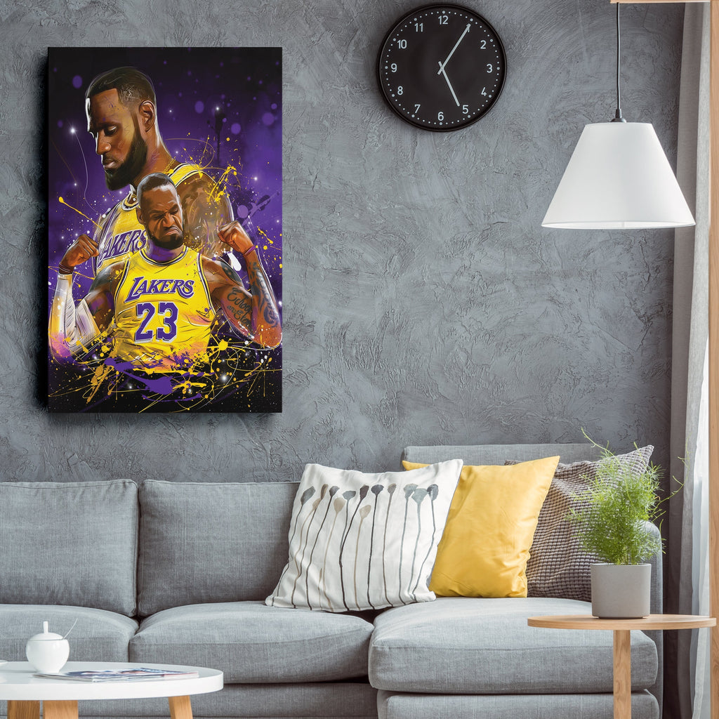 LeBron James Lakers Canvas – NBA Wall Art for Man Cave CanvasBlackArt