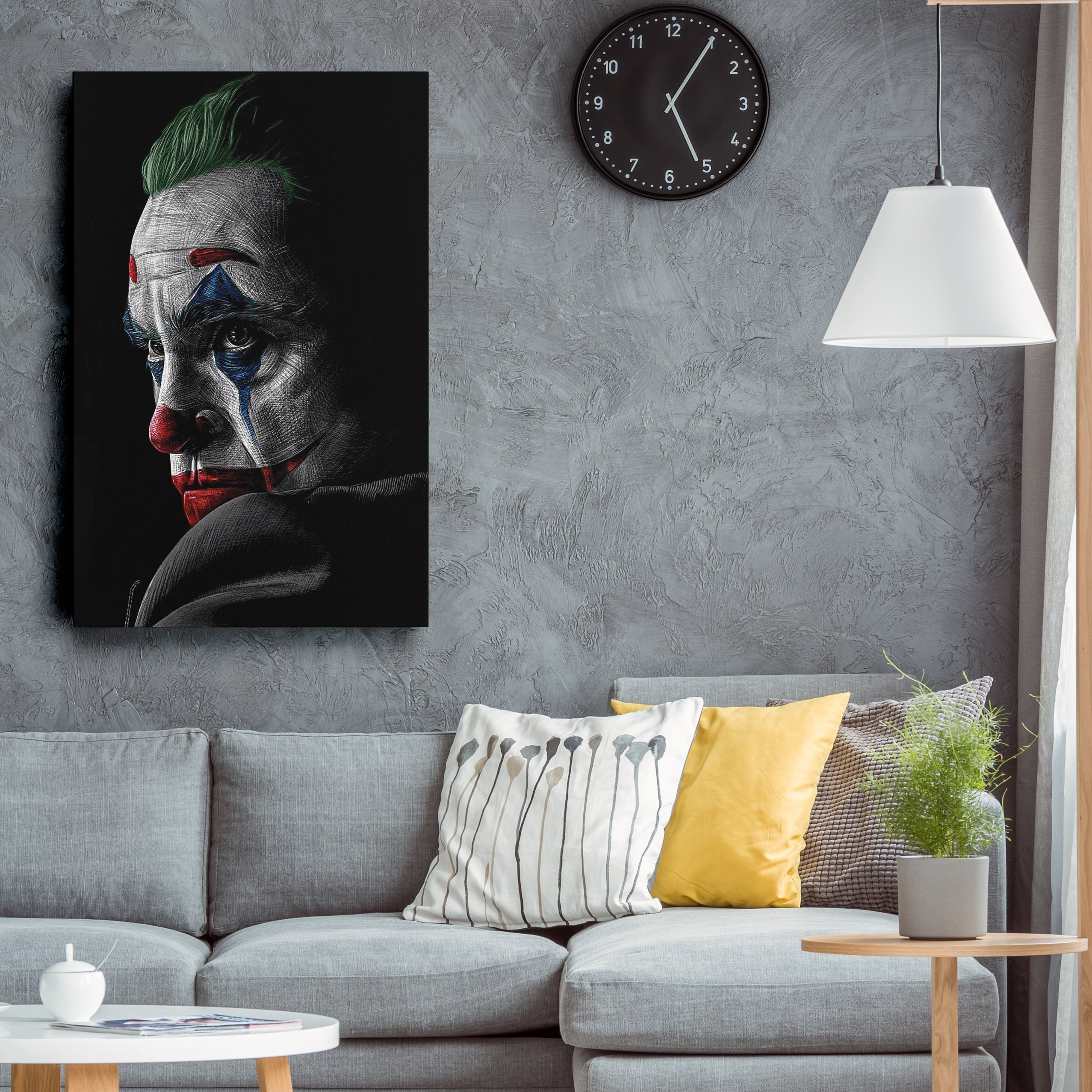 Joker Canvas – Movie Villain Wall Art for Kids or Home Decor CanvasBlackArt