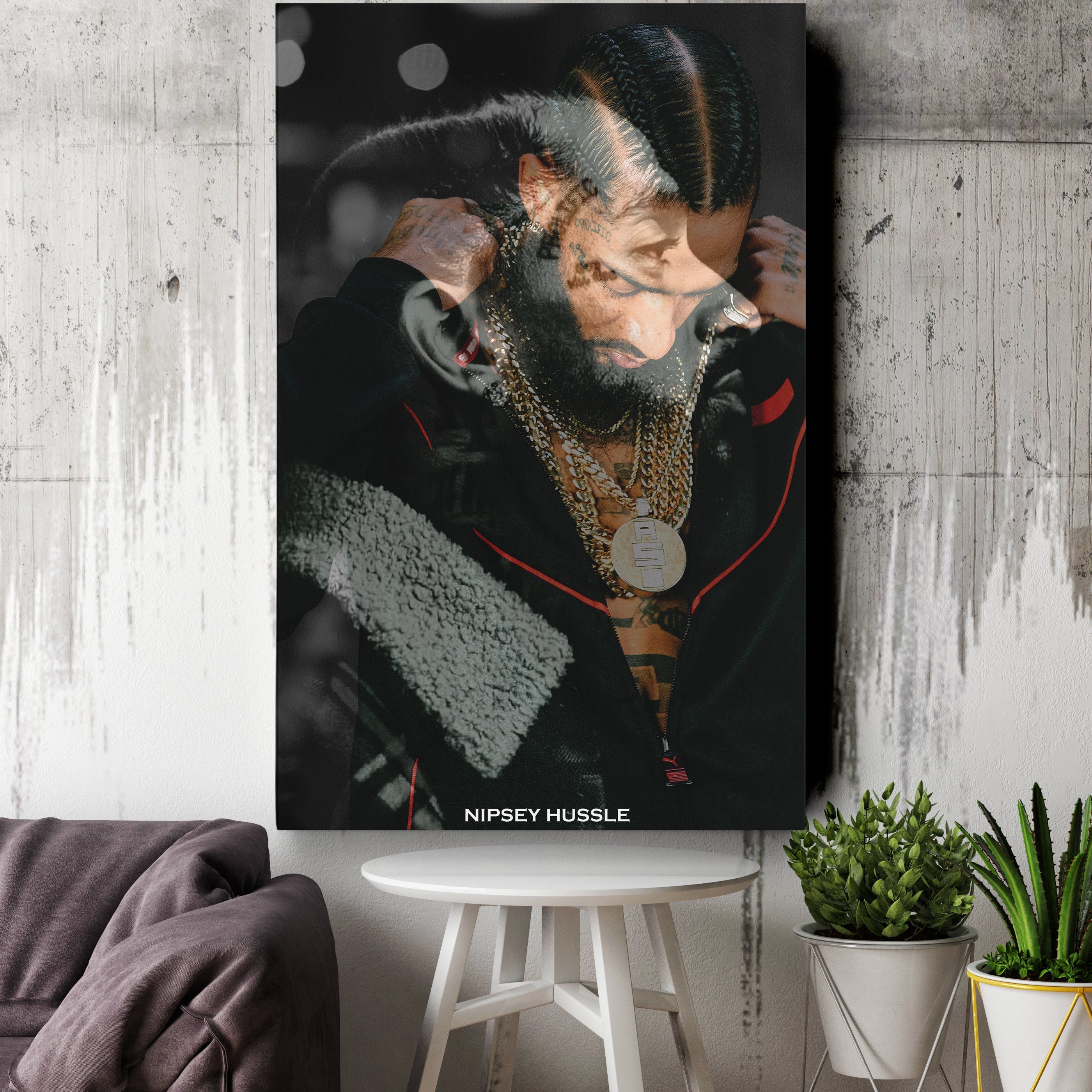 Nipsey Hussle Canvas – Rap Legend Wall Art for Studio Decor CanvasBlackArt