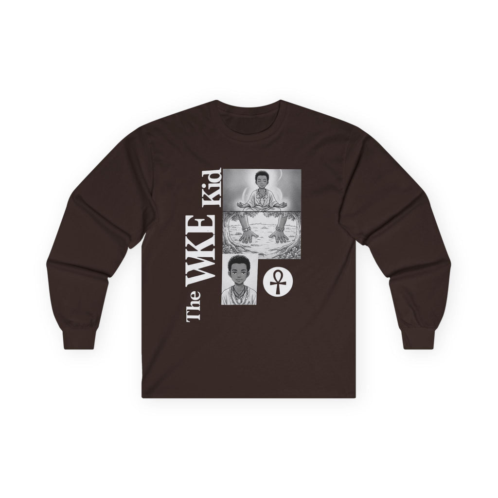 The WKE Kid White Font Unisex Ultra Cotton Long Sleeve Tee - Unique Graphic Tee for Trendsetters The Vibez Shop