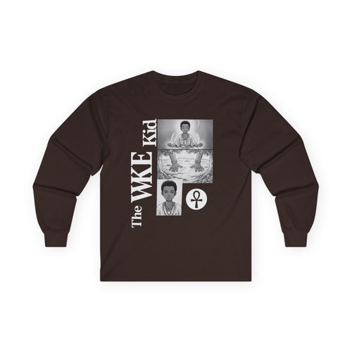The WKE Kid White Font Unisex Ultra Cotton Long Sleeve Tee - Unique Graphic Tee for Trendsetters The Vibez Shop