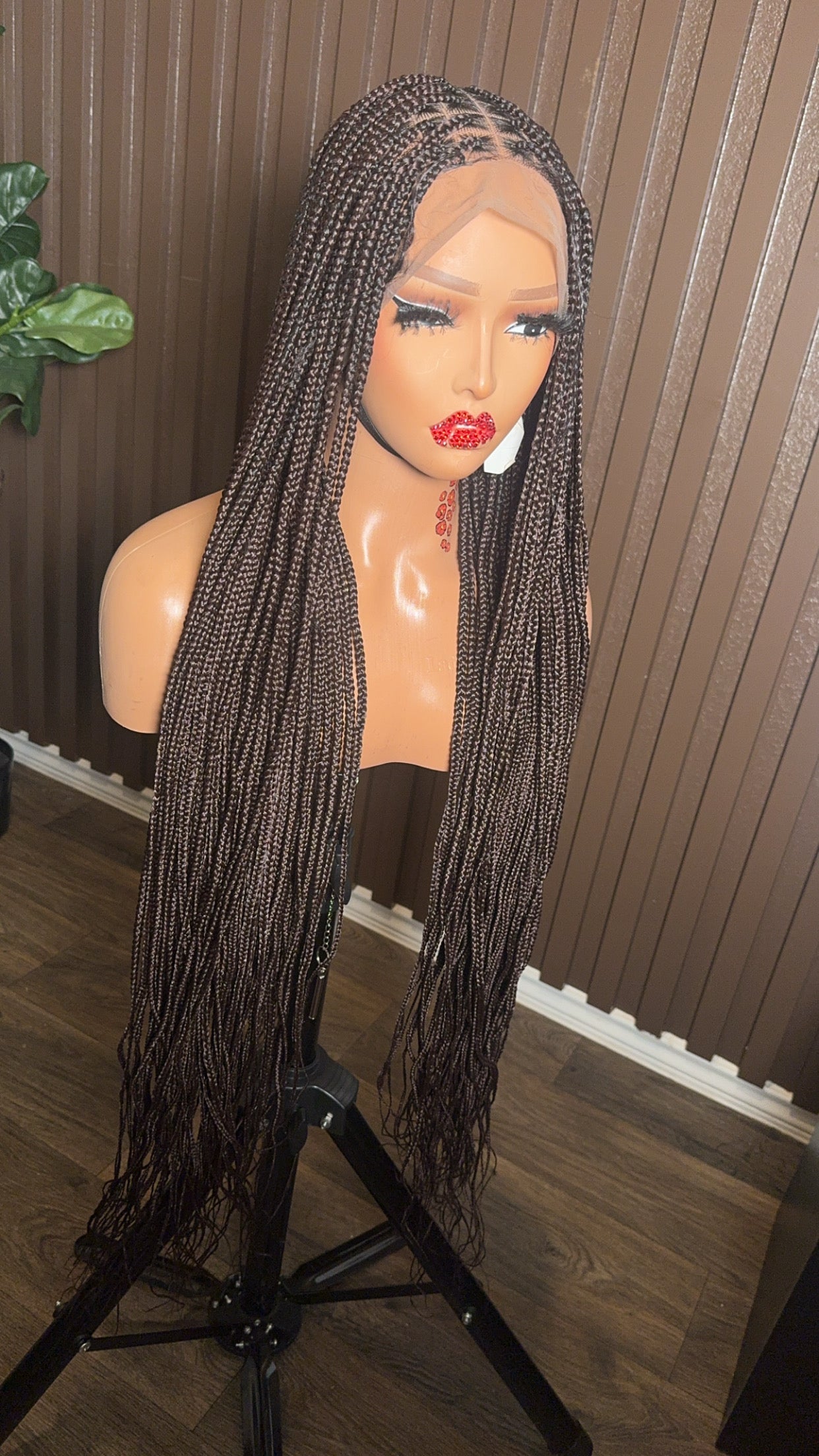 Brown knotless braids medium knots HOL stores