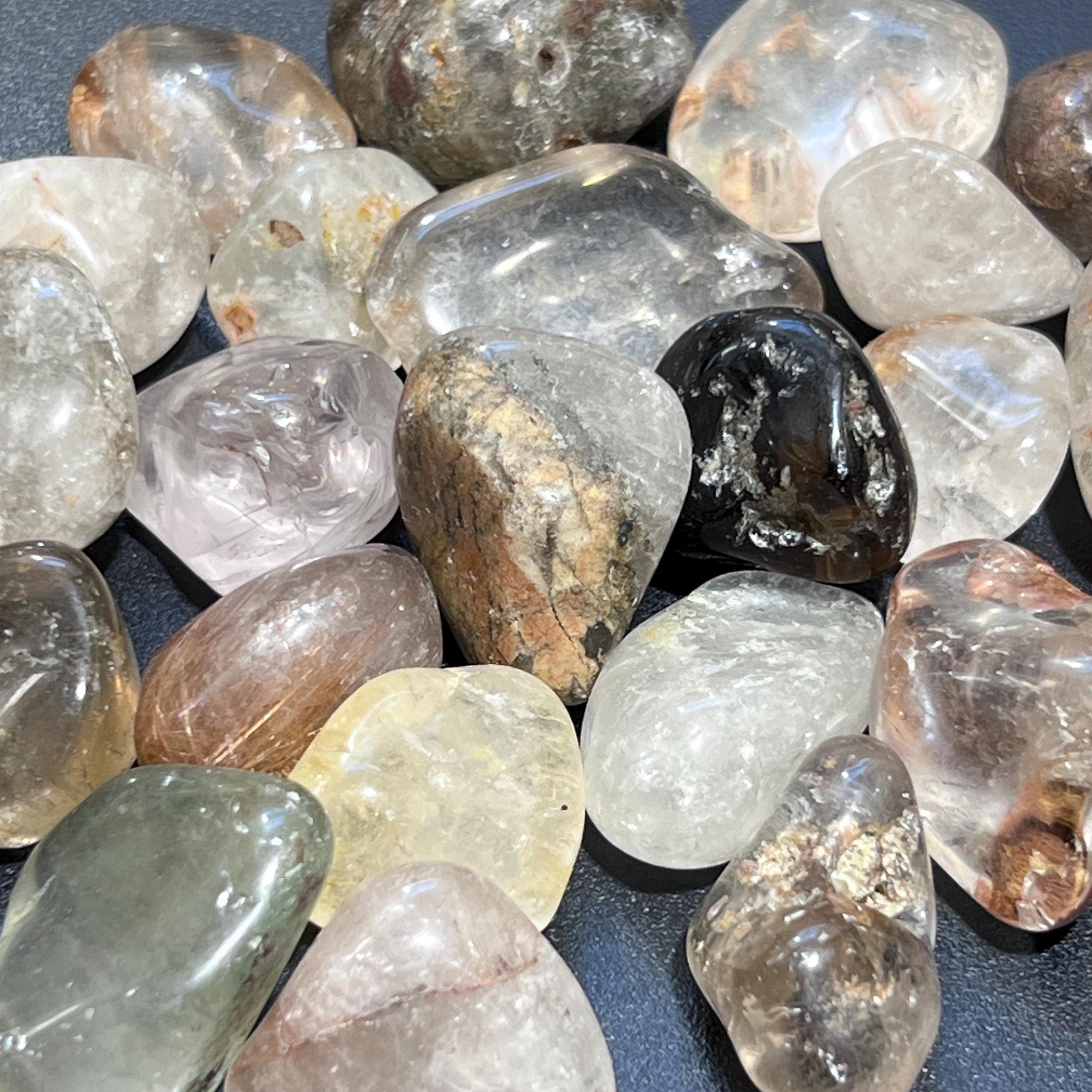 Large Included Quartz Crystal Tumbled Stones (Lodolite) (By The Piece or Pound) Wholesale Amazing Crystals