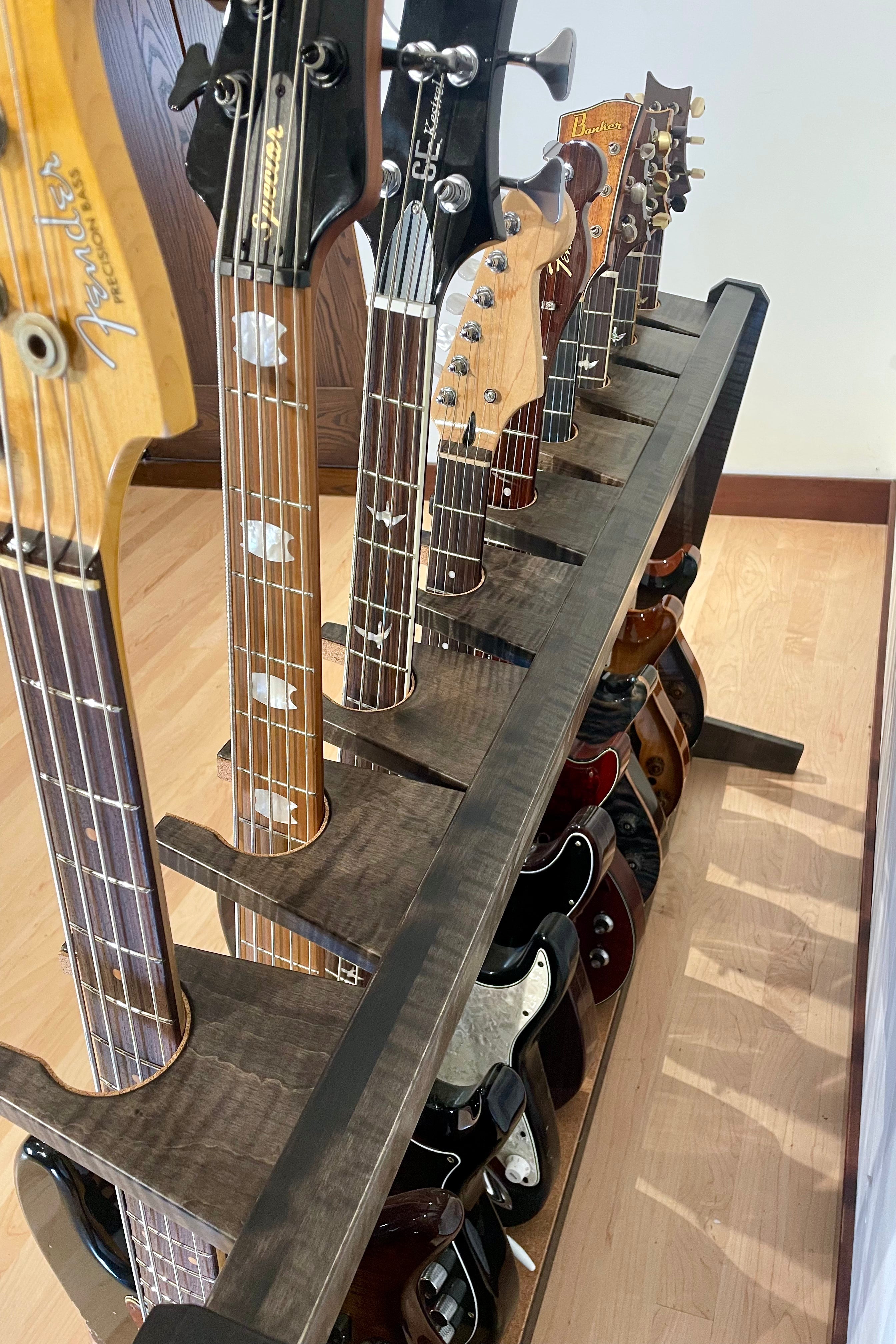 Traditional StringRack - Flamed Maple - Charcoal Acoustic Remedy Cases