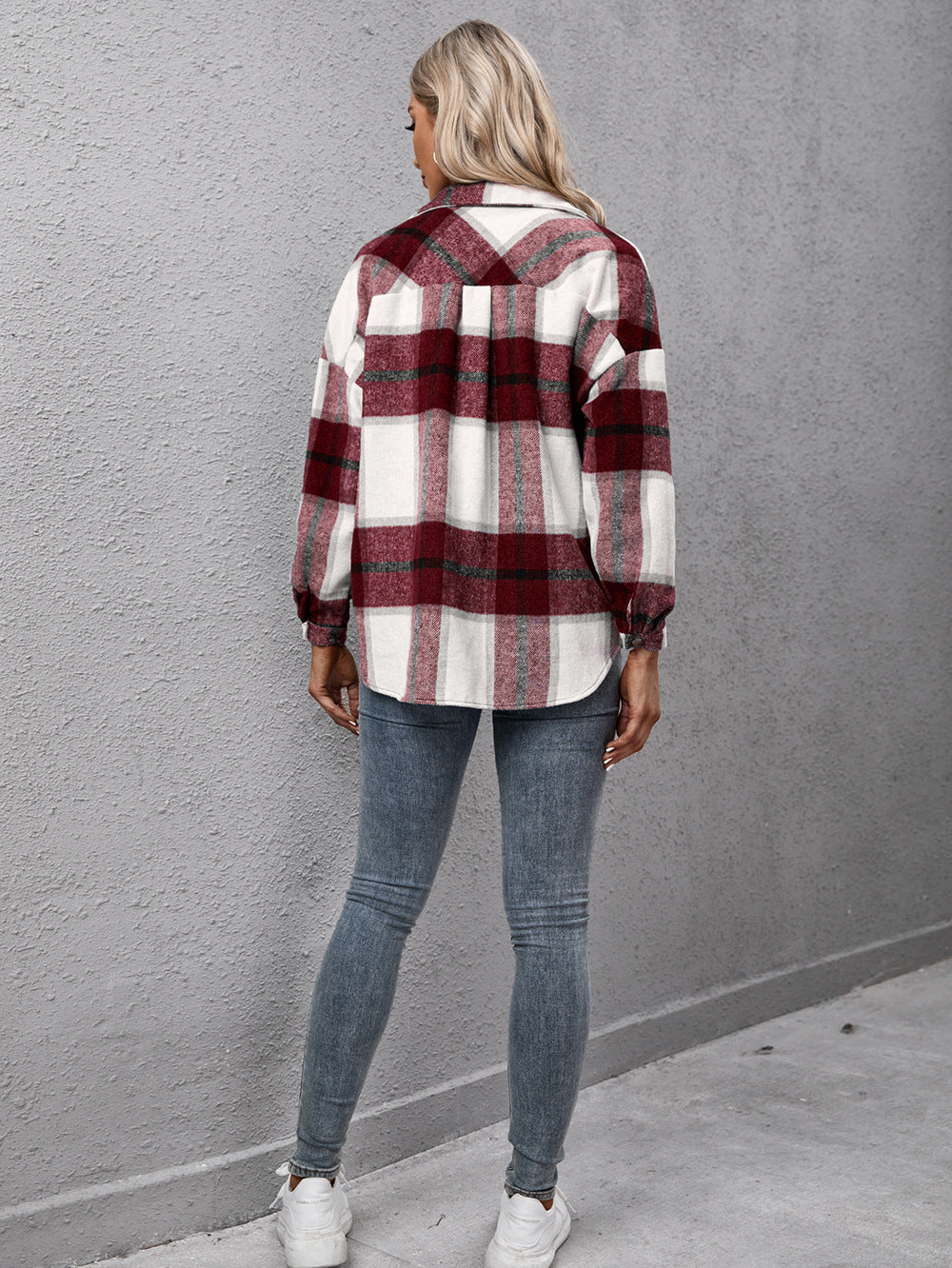 Ivy Lane Plaid Long Sleeve Shirt Jacket NicholesGifts
