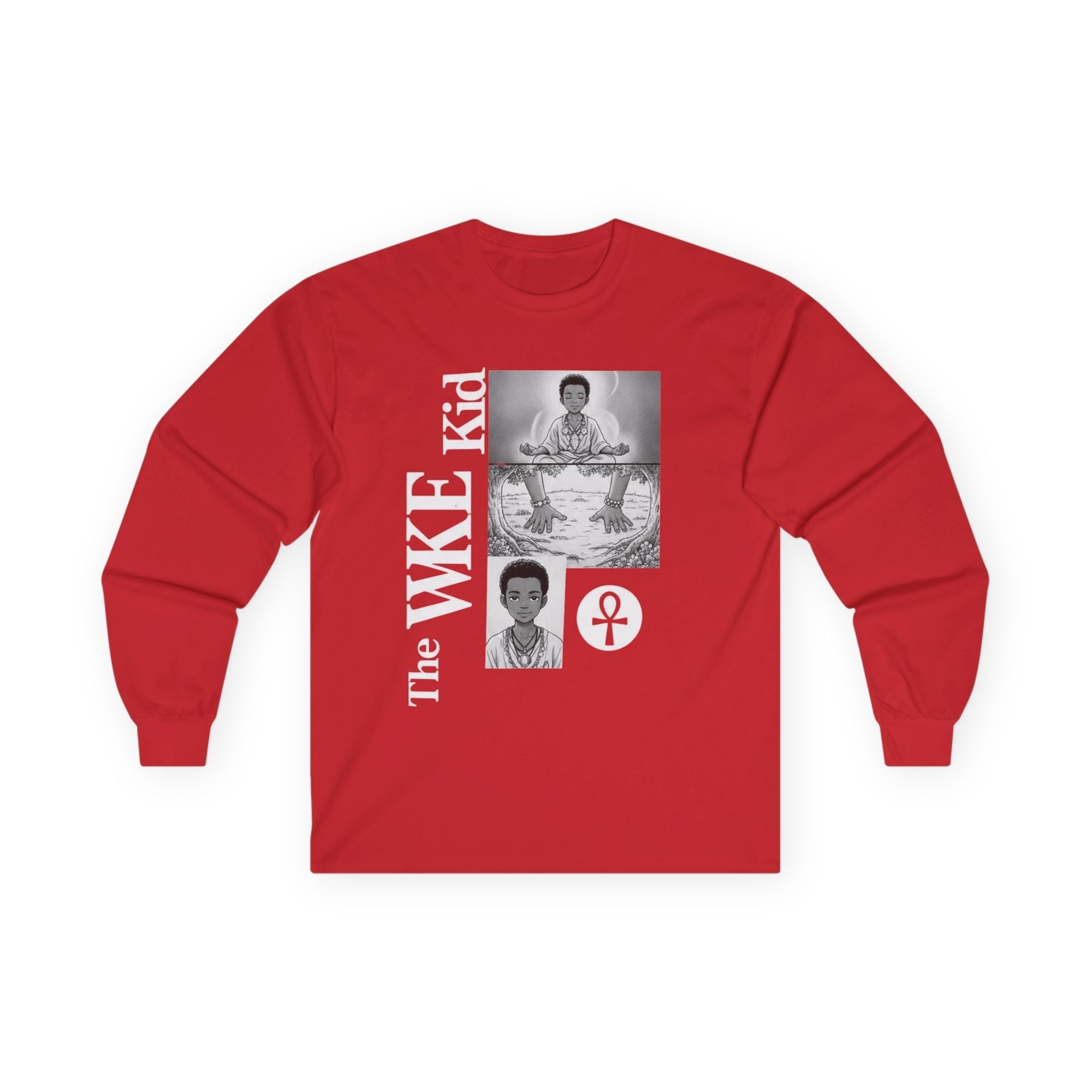 The WKE Kid White Font Unisex Ultra Cotton Long Sleeve Tee - Unique Graphic Tee for Trendsetters The Vibez Shop
