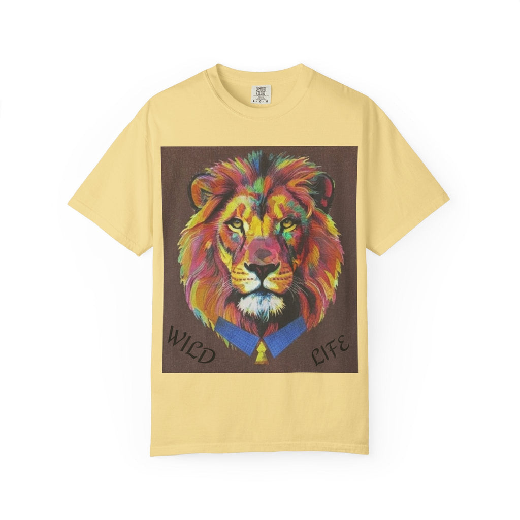 Wild Life Lion Portrait T-Shirt — Colorful Retro Primate Graphic Tee The Vibez Shop