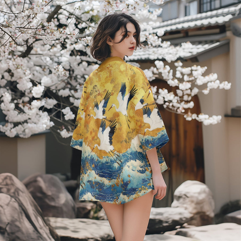 K21 Golden Cranes Kimono Niepce