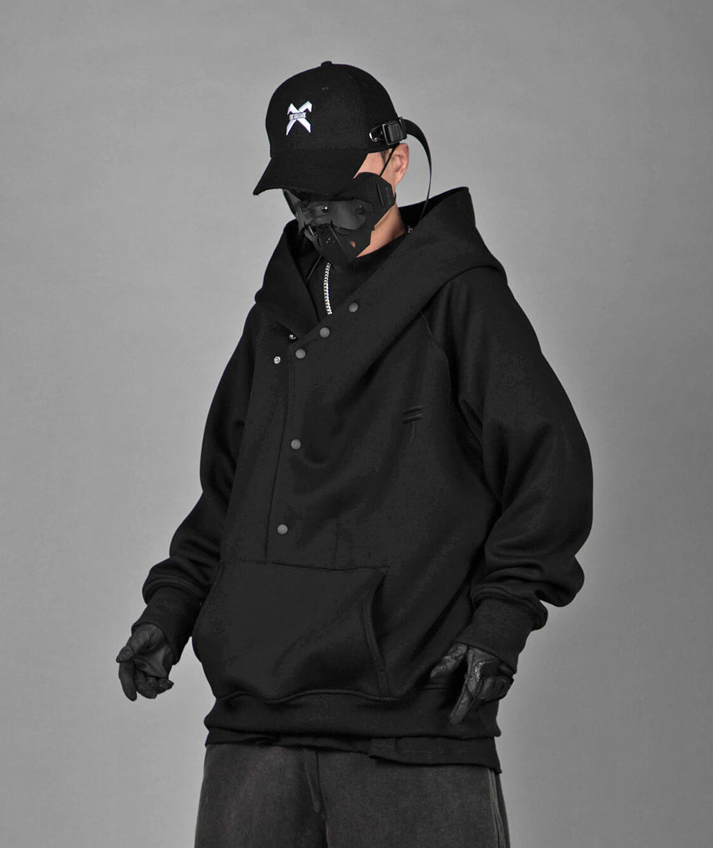 HiH38 Black Layered Hoodie Niepce