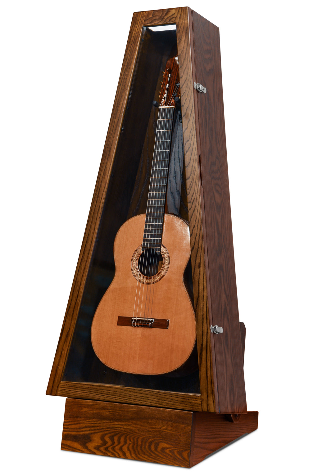 ClimaStand Triangle Humidor with Base - Northern White Ash with Rich Tobacco Stain Acoustic Remedy Cases