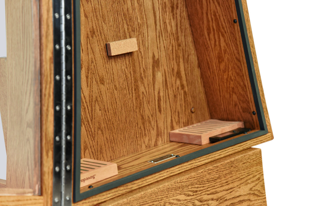 ClimaStand Triangle Humidor with Base - Red Oak with Golden Oak Stain Acoustic Remedy Cases