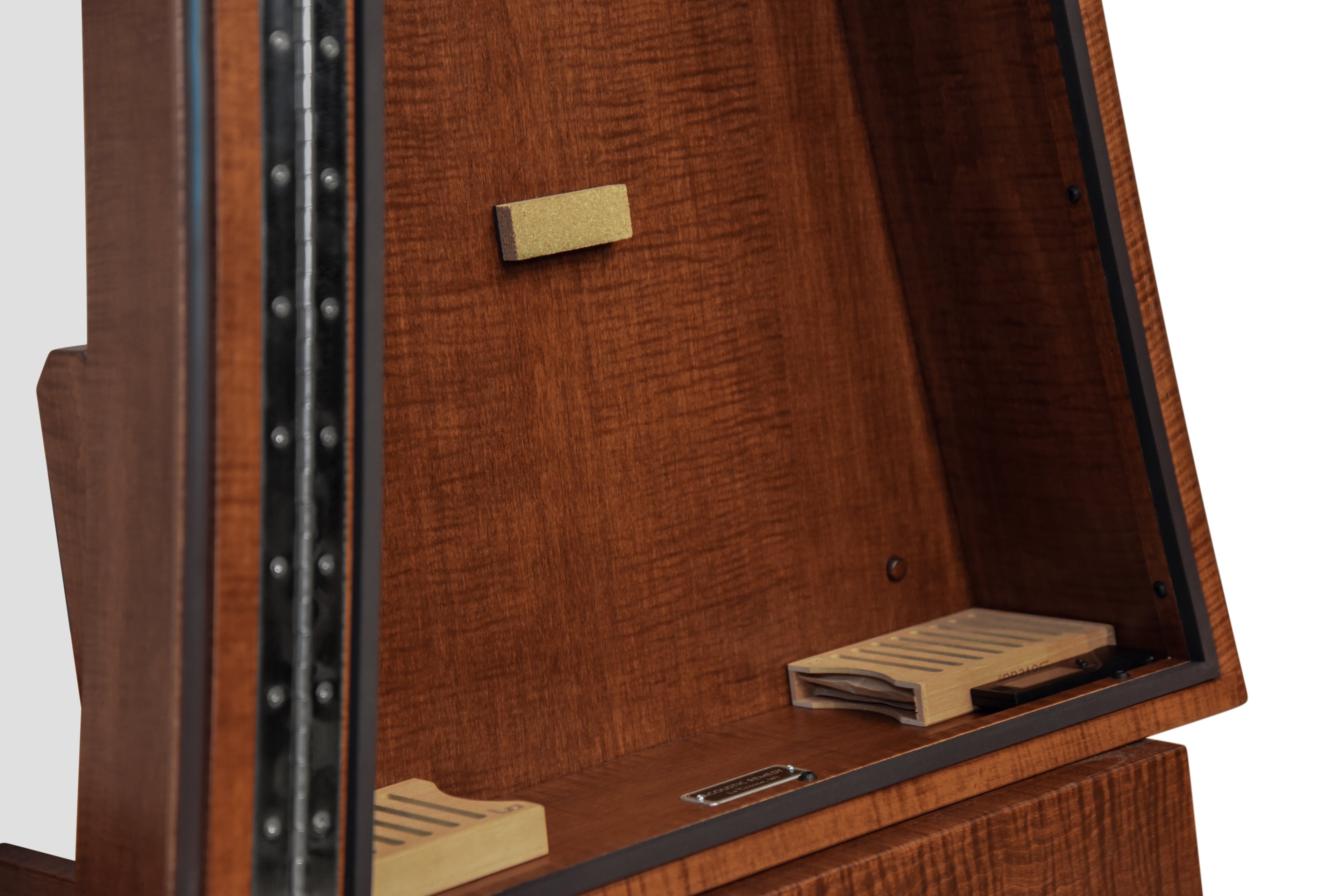 ClimaStand Triangle Humidor with Base - Flame maple with Acres Stain Acoustic Remedy Cases
