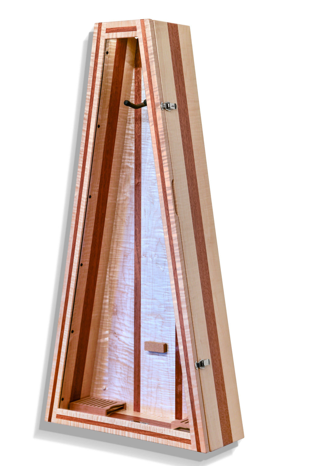 ClimaCase Triangle Humidor - Flamed Maple with Mahogany Acoustic Remedy Cases