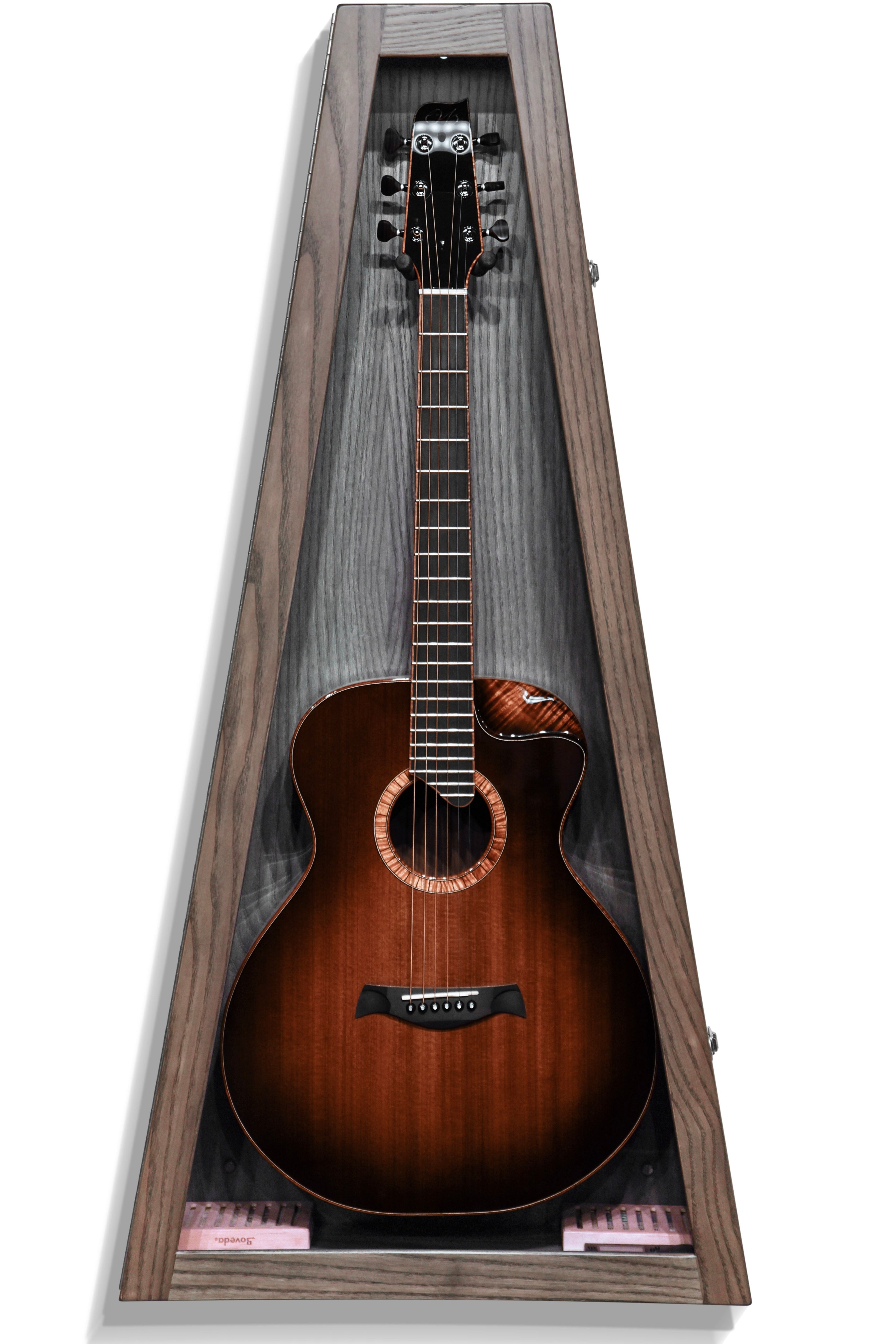 ClimaCase Triangle Humidor - Northern White Ash with Antique Slate Stain Acoustic Remedy Cases