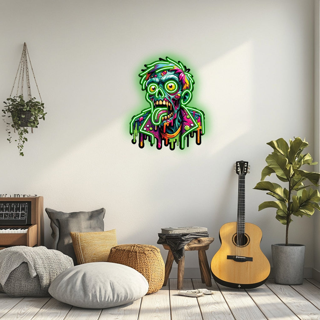 UV Printed Zombie  Neon Wall Art- LV0059 Liviqon.co