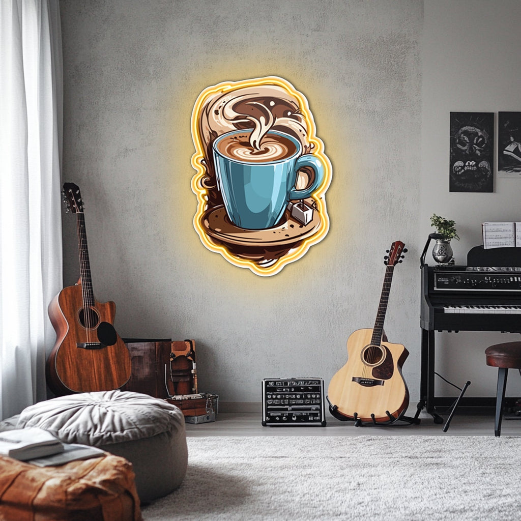 UV Printed Coffee  Neon Wall Art- LV0080 Liviqon.co