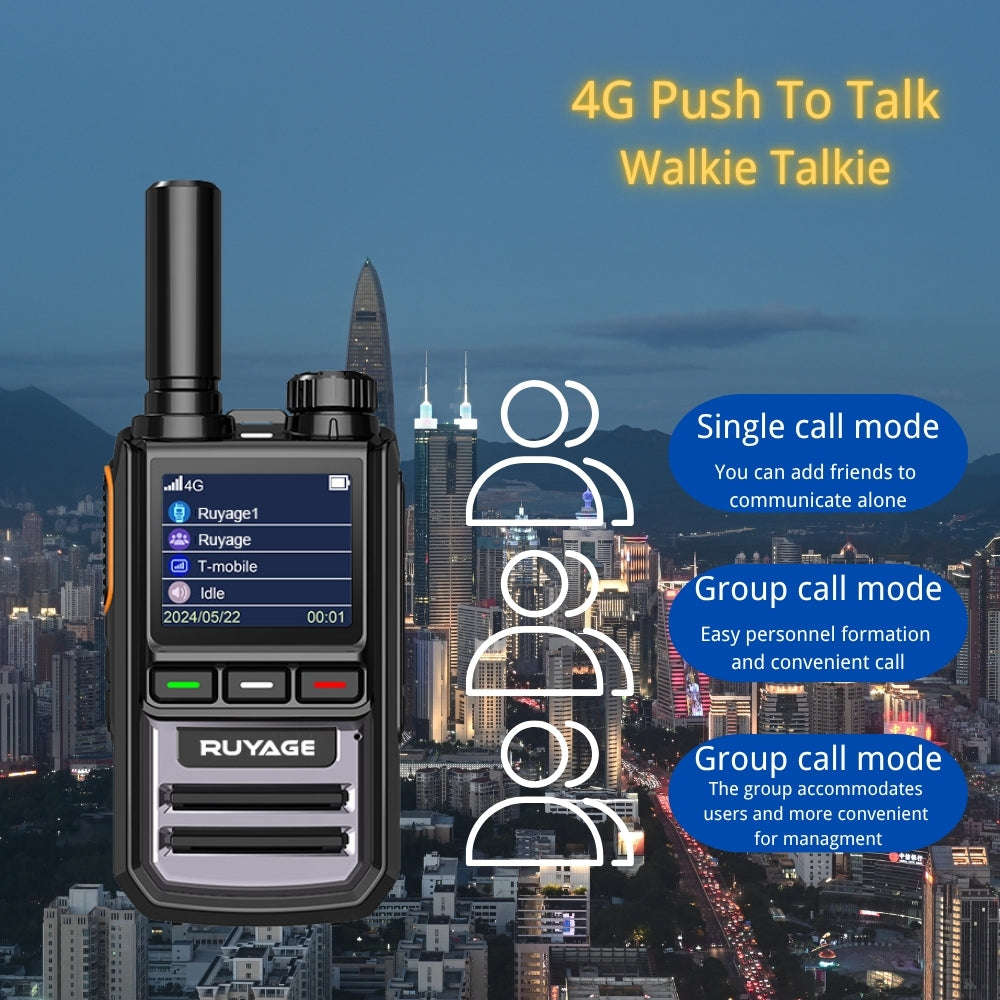 Ruyage R1 Nationwide Lte Two Way Radios Lifetime Free Unlimited Range Rechargeable Global 4g Poc,Portable Walkie Talkies Long Range for Adults Family Road Trip Truck Fleet 2 Pack Ruyage Radio