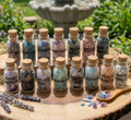 Gemstone Bottle Collection - 15-Piece Natural Rough Crystal Chips Gift Set Amazing Crystals