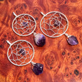 Dreamcatcher Pendant (Amethyst Crystal)(Silver Plated) Amazing Crystals
