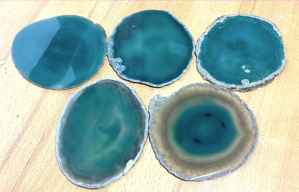 Large Agate Slice (4.5 - 5 Inches) Size #5 Round Crystal Slab Polished Escort Place Cards Coaster Amazing Crystals