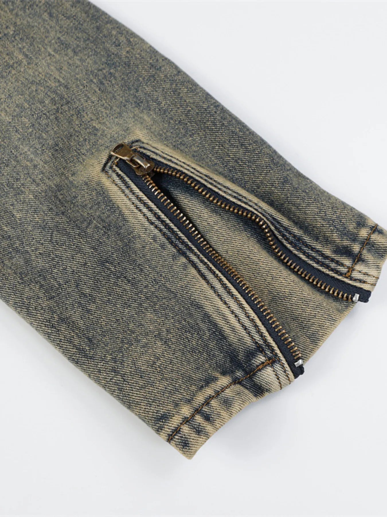 Men's Plus Size Zip Up Long Sleeve Denim Jacket NicholesGifts