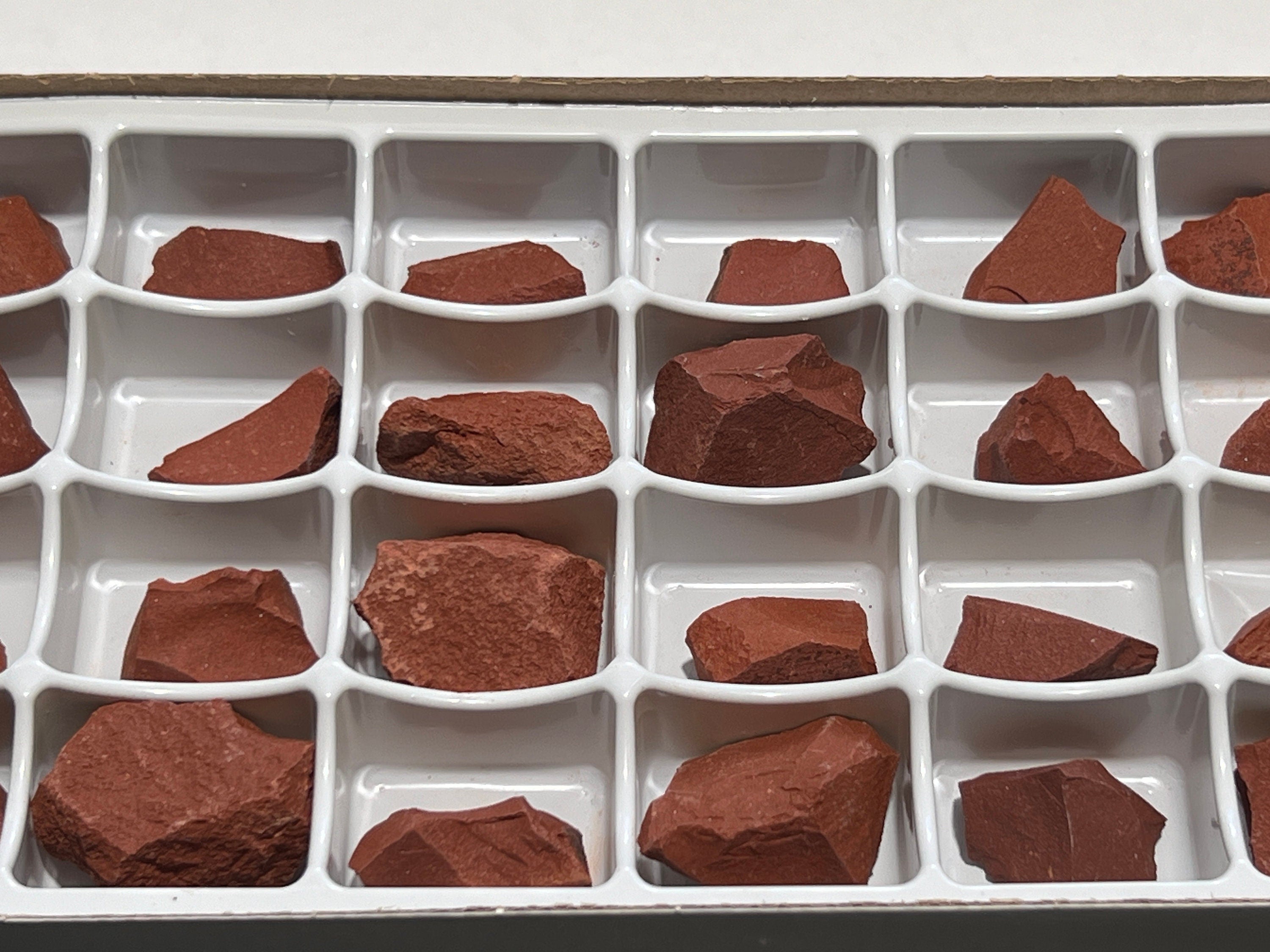 Red Jasper Rough Raw Stones (24 Pcs) Boxed Flat Amazing Crystals