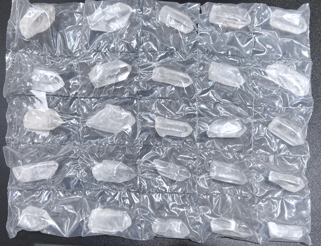 Clear Quartz Crystal Points (25 Pieces) Assorted Flat Pack Rough Raw Gemstones Bulk Wholesale Amazing Crystals