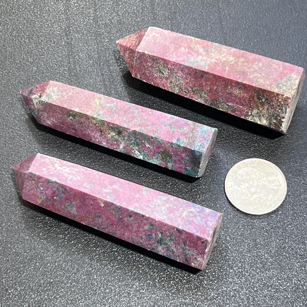Red Ruby With Fuchsite Crystal Standing Tower Obelisk Point (UV Reactive) Carving Amazing Crystals