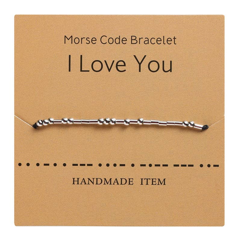 Morse Code Bracelet Silver Beads - Love U Fashion Hut Jewelry