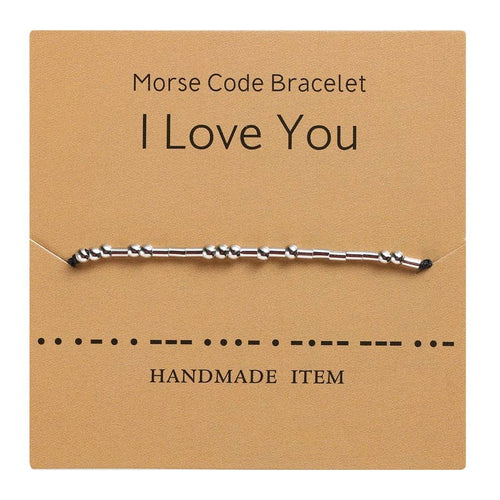 Morse Code Bracelet Silver Beads - Love U Fashion Hut Jewelry