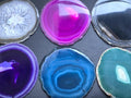 Round Circular Agate Slices (2 Pounds)(4.5 - 5.0 Inches)(Size #4) Two LBs Wholesale Pink Black Blue Natural Teal Pink Purple Mixed Colors Amazing Crystals