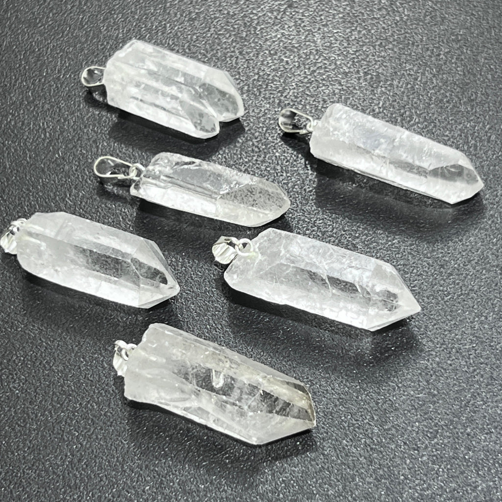 Raw Quartz Crystal Pendant Rough Clear Point Necklace Amazing Crystals