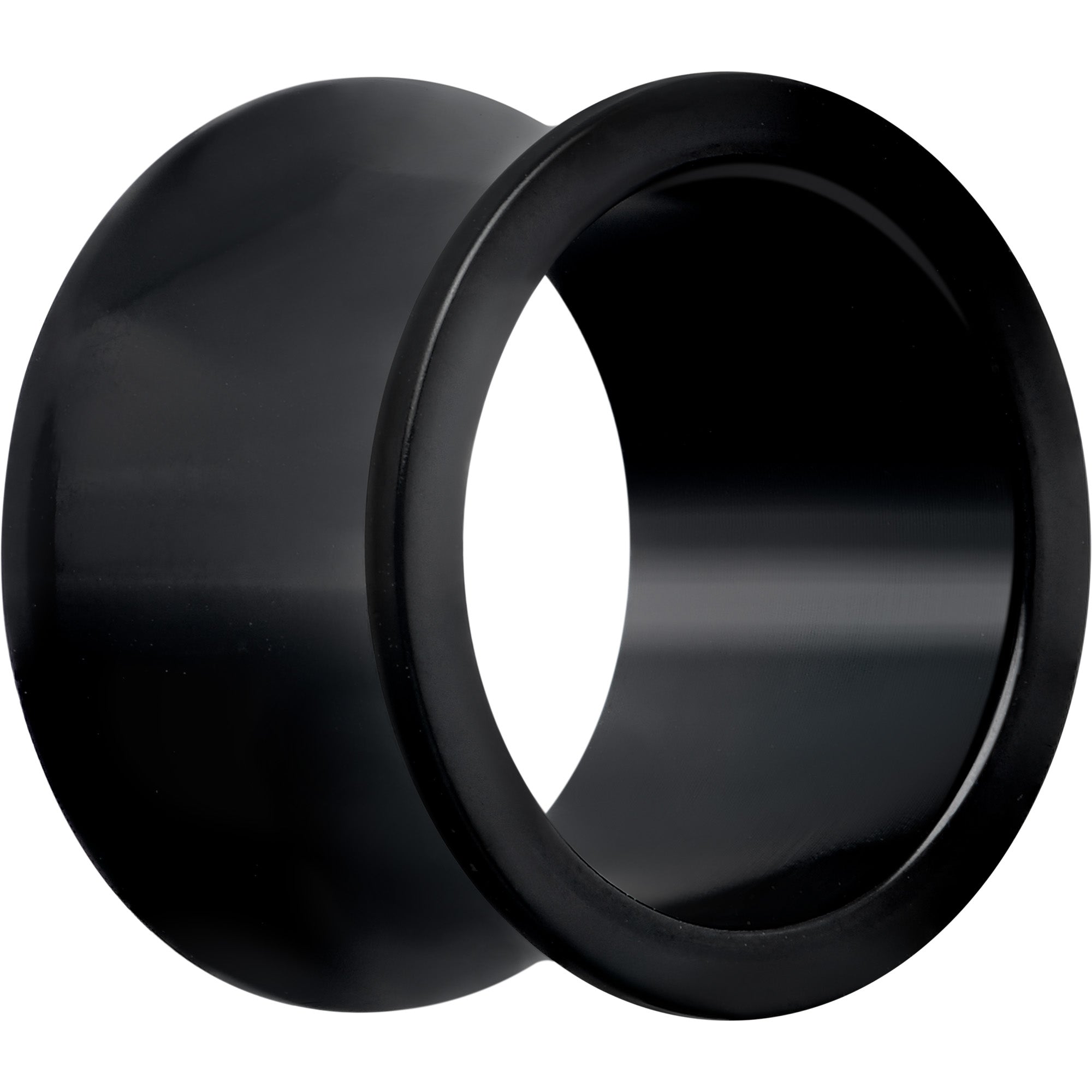 Black Hand Polished Double Flare Tunnel Plug Set 6mm to 25mm BodyCandy