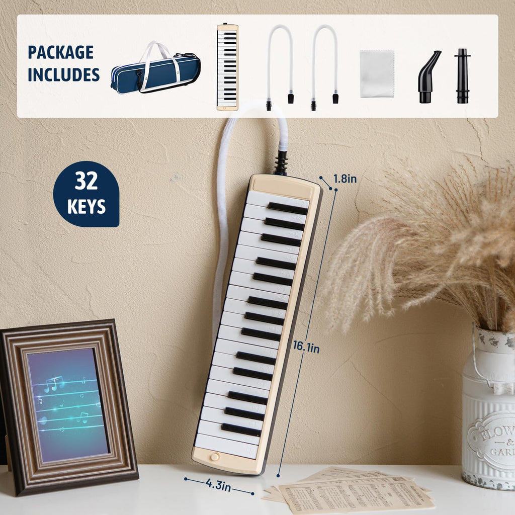 CAHAYA Melodica 32 Keys Double Tubes Mouthpiece Air Piano Keyboard Musical Instrument with Carrying Bag 32 Keys, Black, CY0050-1 MindFreakArtistry