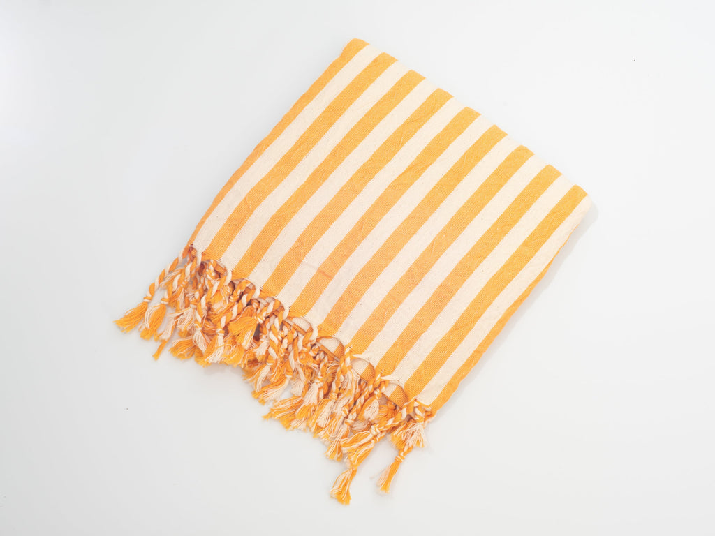 Girit Yellow Cotton Linen Towel Eastern Woven
