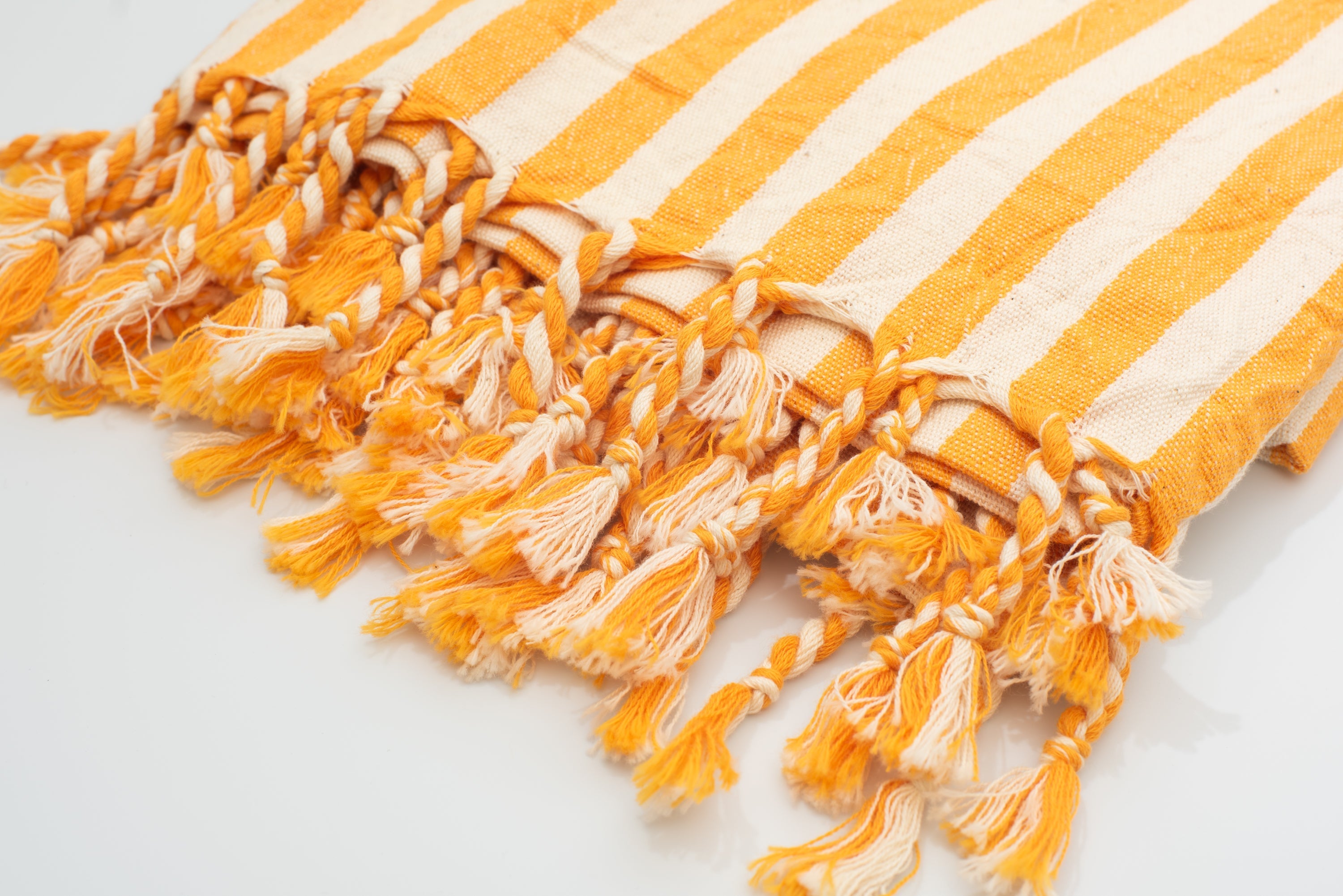 Girit Yellow Cotton Linen Towel Eastern Woven