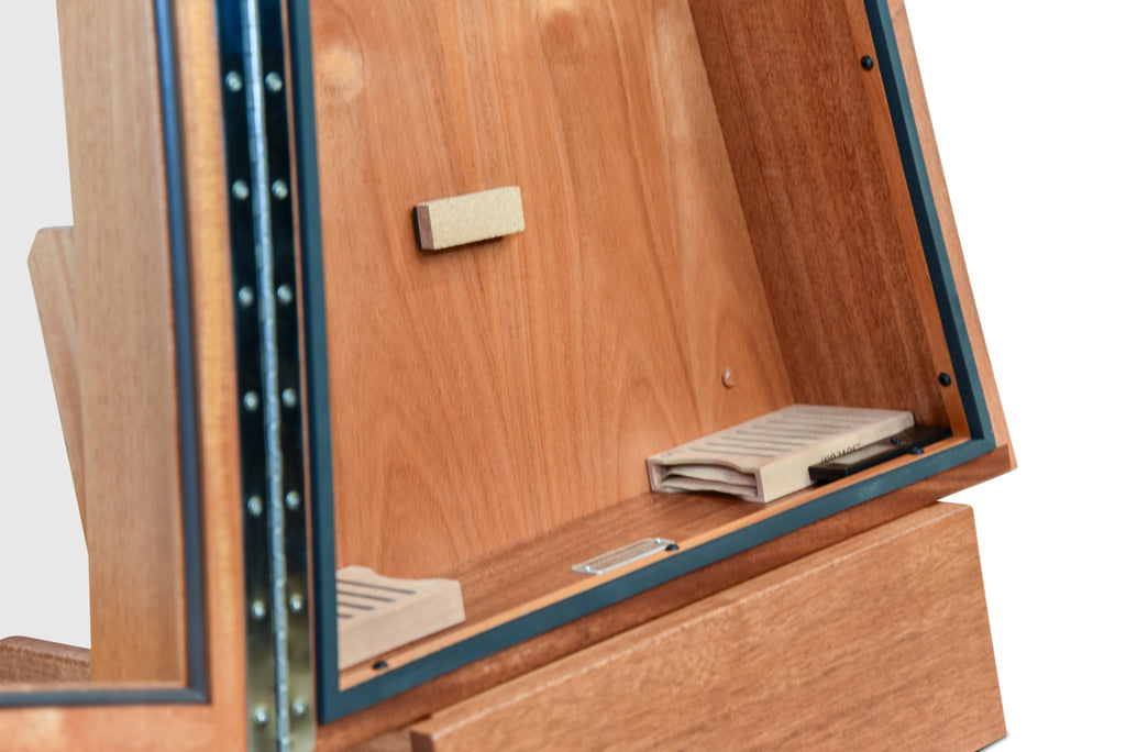 ClimaStand Triangle Humidor with Base - African Mahogany Acoustic Remedy Cases