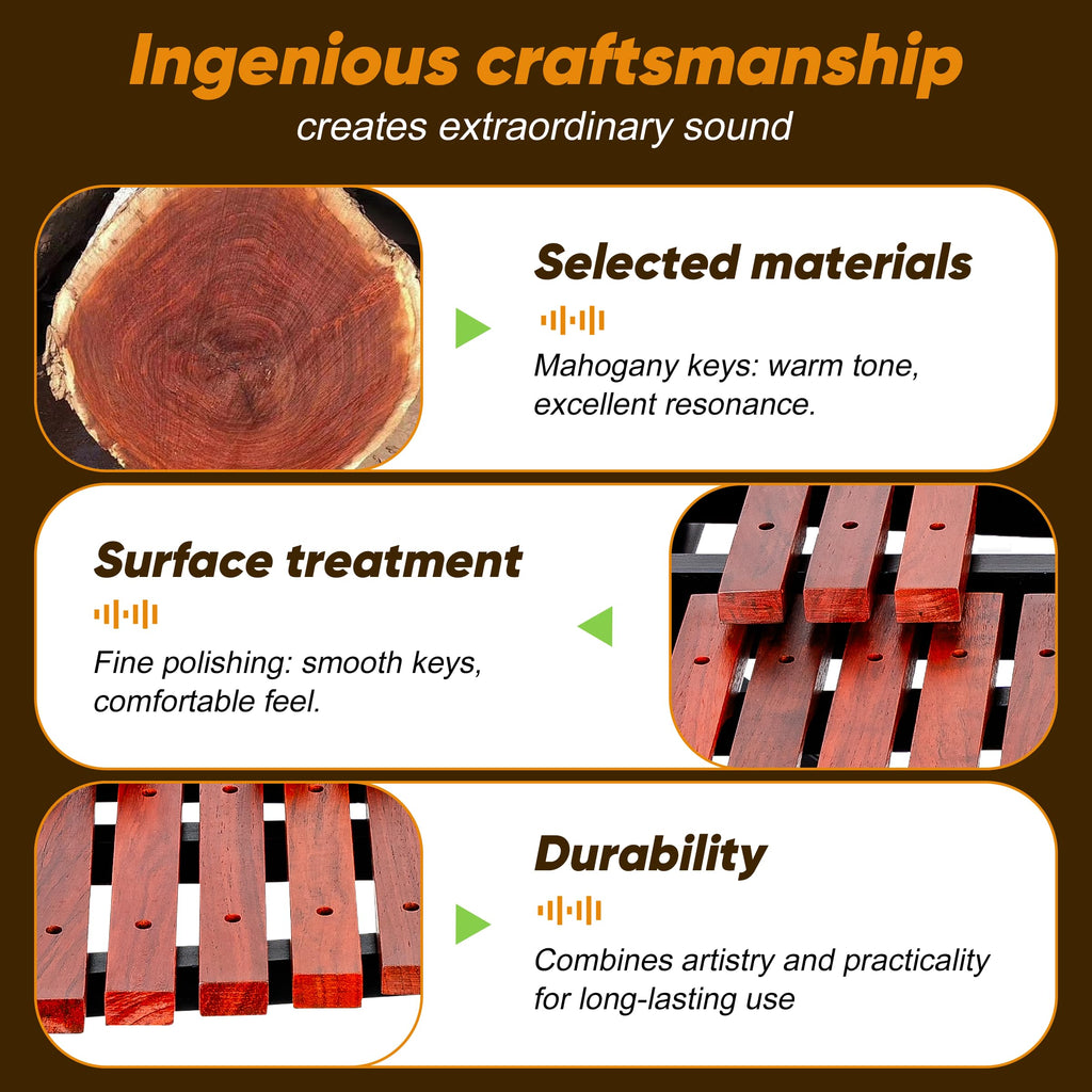 37 Note Xylophone Professional Wooden Glockenspiel Xylophone With Height Adjustable Stand,4 Mallets,Hand Bell and Carry Bag (40.6 inch) MindFreakArtistry