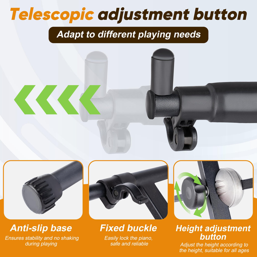 37 Note Xylophone Professional Wooden Glockenspiel Xylophone With Height Adjustable Stand,4 Mallets,Hand Bell and Carry Bag (40.6 inch) MindFreakArtistry