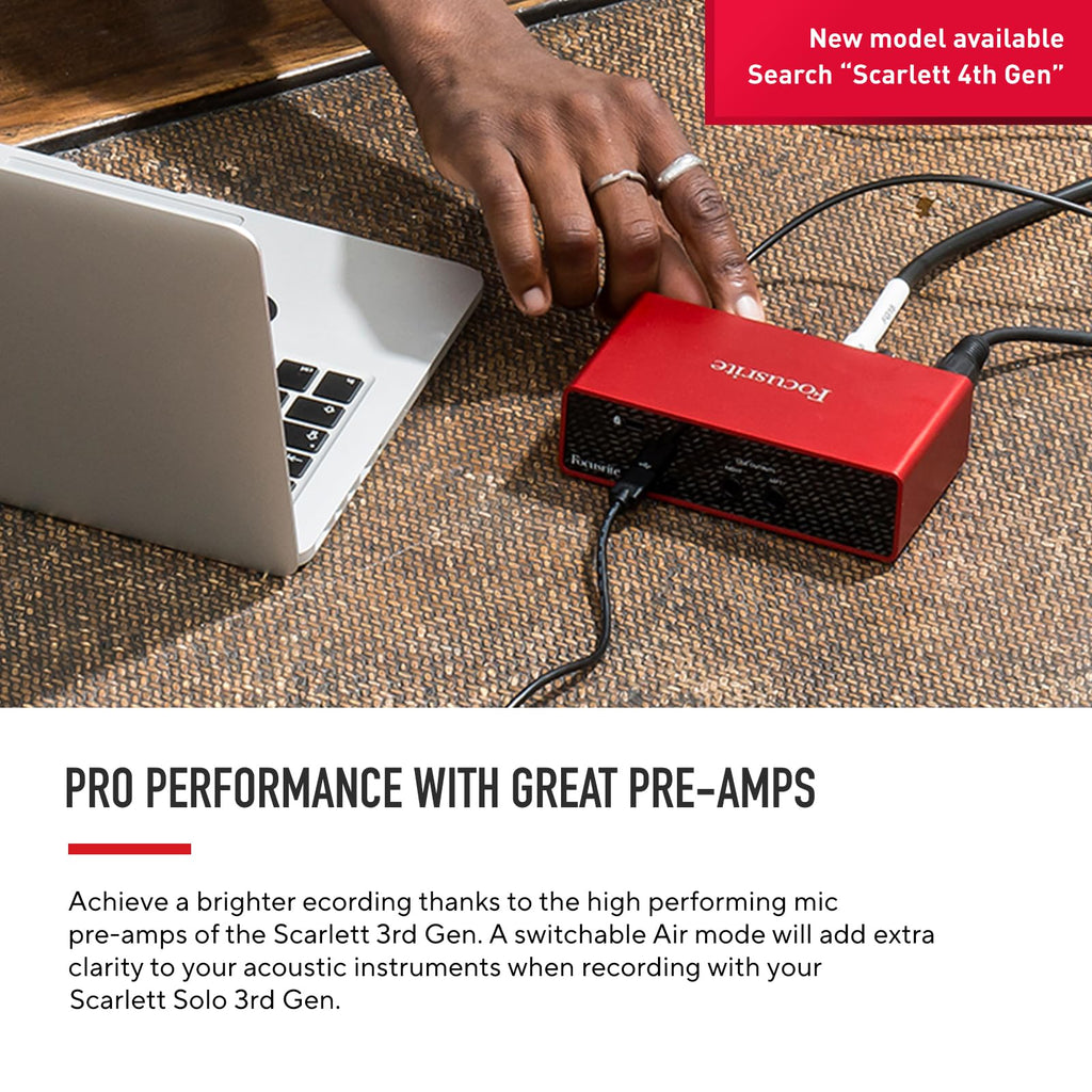 Focusrite Scarlett Solo 3rd Gen USB Audio Interface for Guitarists, Vocalists, Podcasters or Producers to record and playback studio quality sound MindFreakArtistry